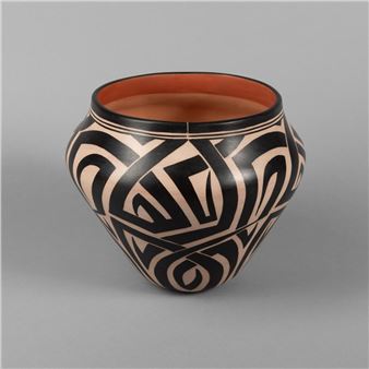 Black on White Jar - Virgil Ortiz