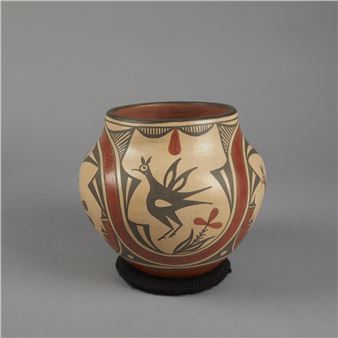 Polychrome Pot with Bird Designs - Sofia Medina