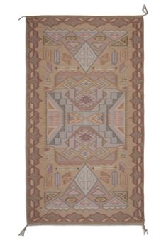Coal Mine Mesa Rug with Raised Outline Pattern - Wanda Begay