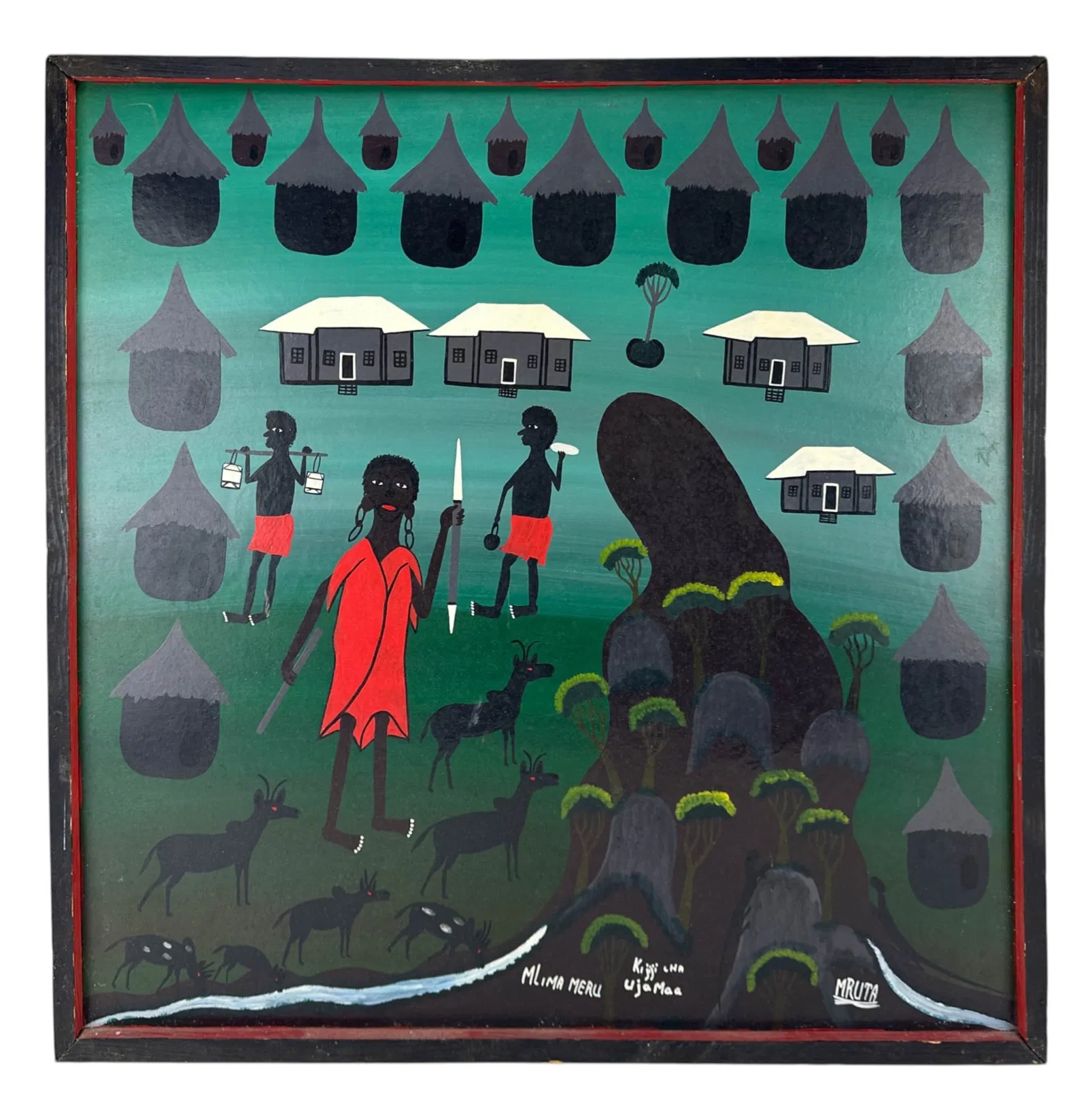 Artwork by Hashim Mruta, African Art, Made of oil painting on board.