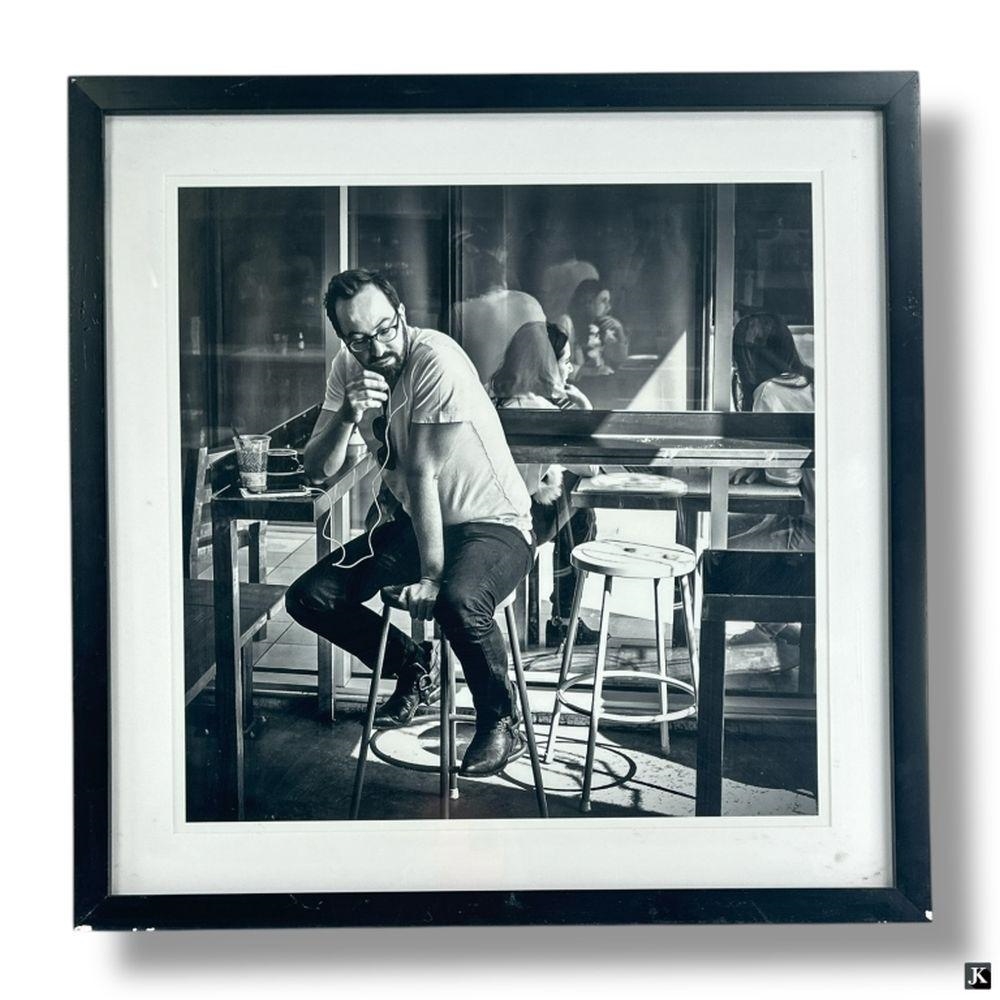 Artwork by Andy Marx, Cafe, Made of Black & White Photographic Print