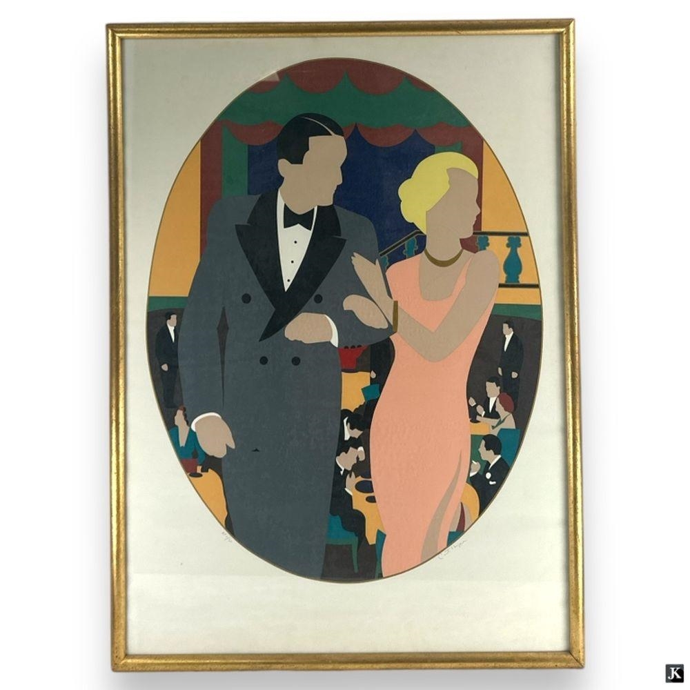Artwork by Curt Dyne, Signed AP Serigraph Of A Ballroom Couple, Made of Serigraph