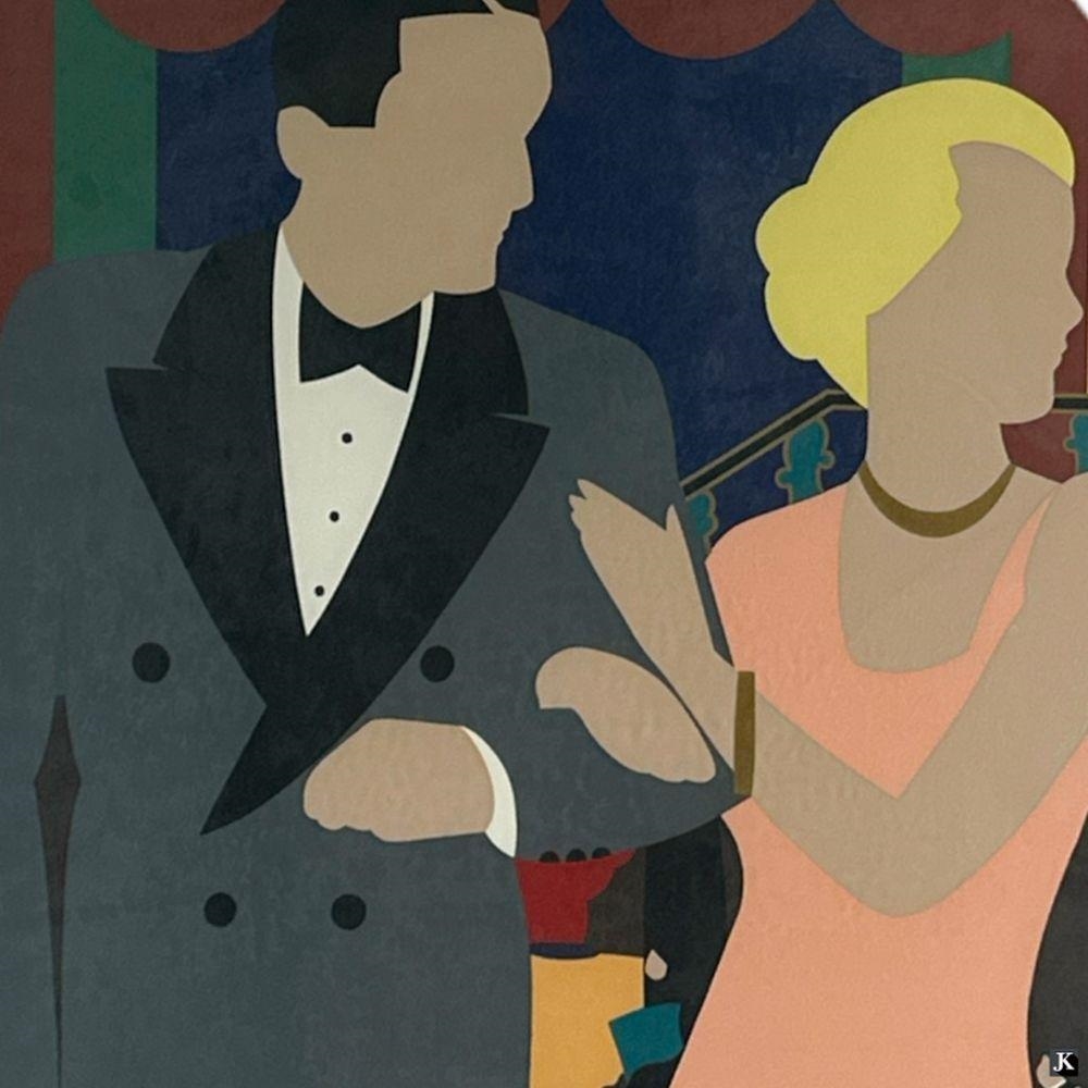 Artwork by Curt Dyne, Signed AP Serigraph Of A Ballroom Couple, Made of Serigraph