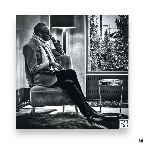 Man On Cell Phone by Andy Marx