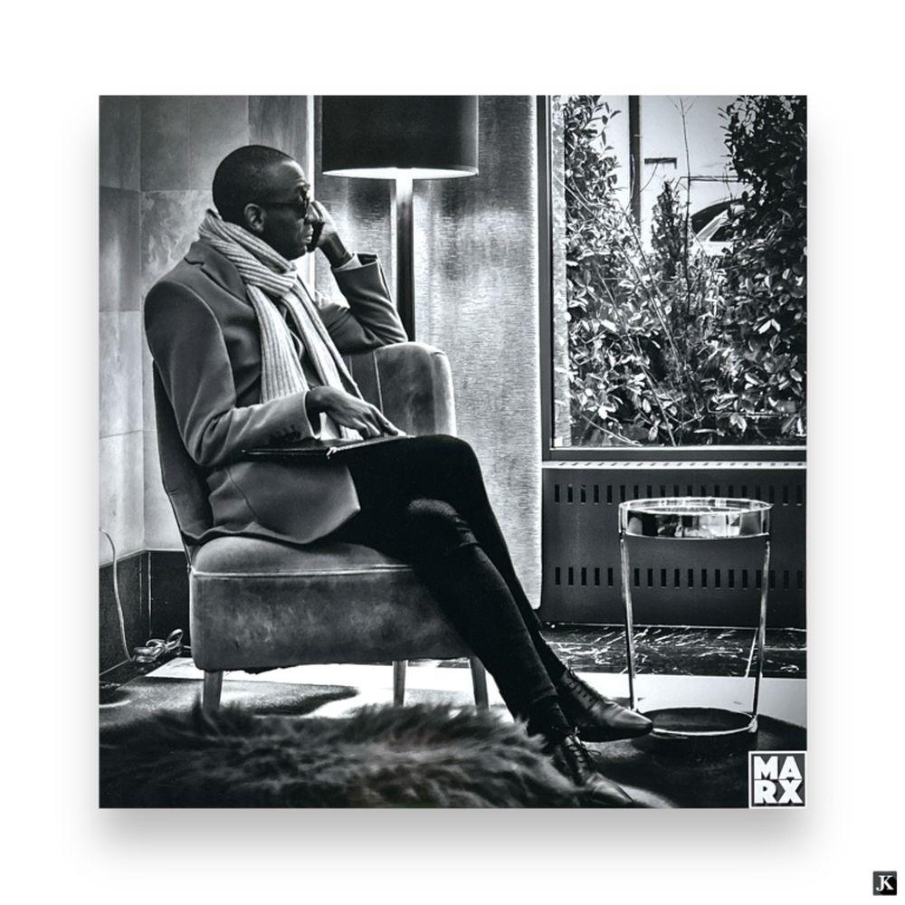 Artwork by Andy Marx, Man On Cell Phone, Made of Framed Photographic Print