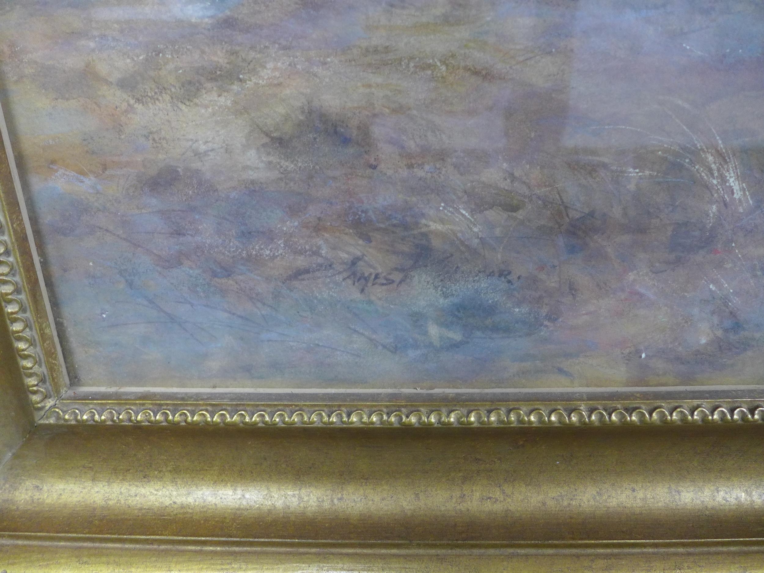 Artwork by James Scott Kinnear, untitled landscape watercolour of Drovers with Edinburgh in the distance, Made of watercolour