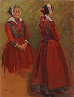 Study of a woman in traditional costume - Anna Maria Mehrn