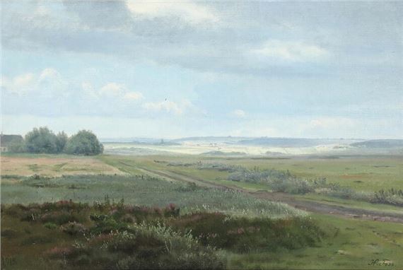 Field landscape under a blue sky - Harald Frederik Foss