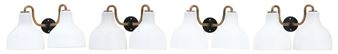 Set of four rare patinated brass wall lamps with opaline glass shades - Vilhelm Lauritzen