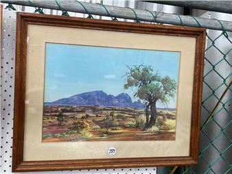FRAMED ALBERT NAMATJIRA PRINT - MT SONDER MACDONNELL RANGES C1945 - Albert Namatjira