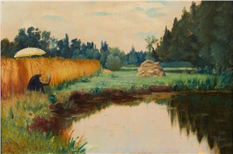 Maler im Kornfeld - Paul Saïn