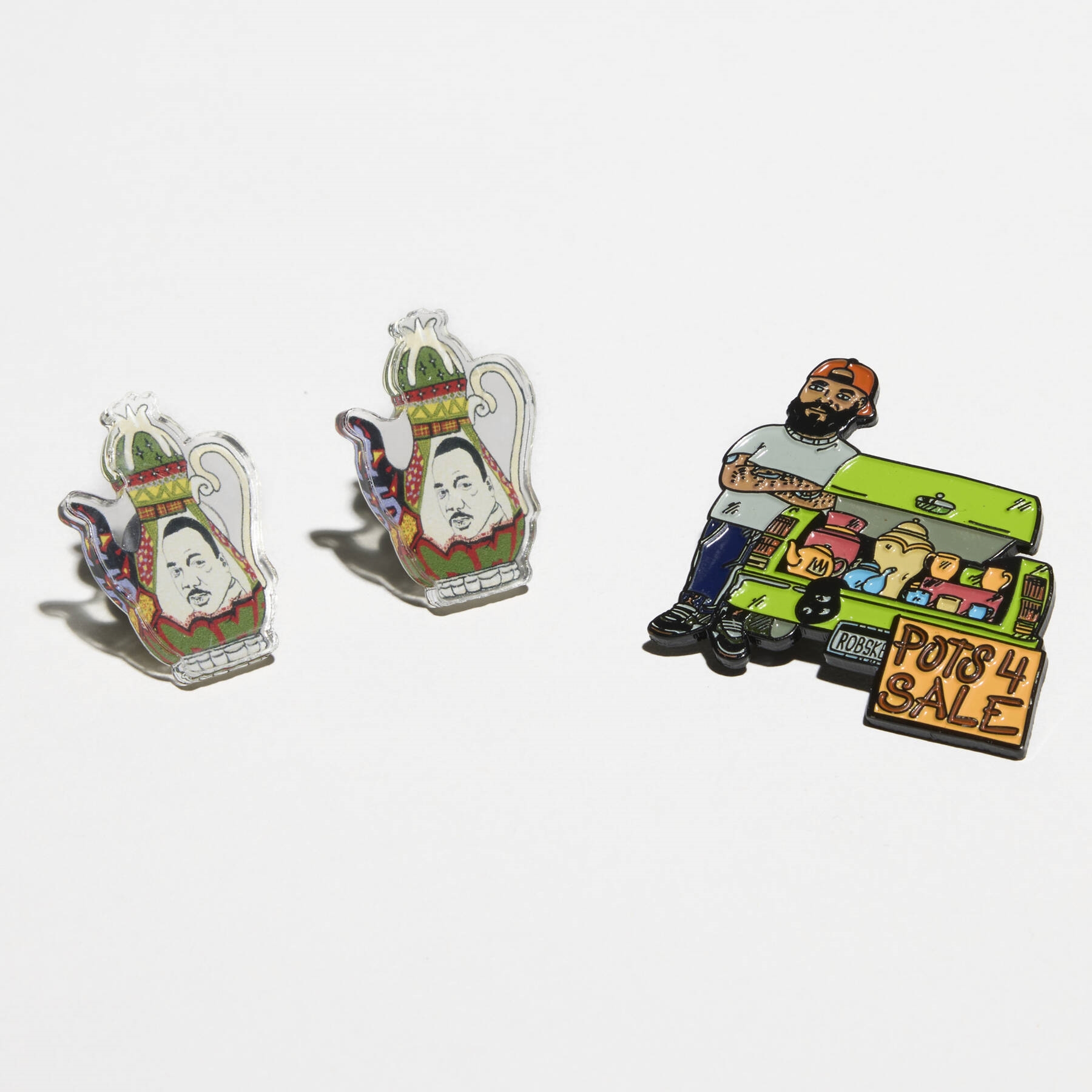 Artwork by Roberto Lugo, Portrait pitcher (Erykah Badu, Made of soda-salt glazed stoneware