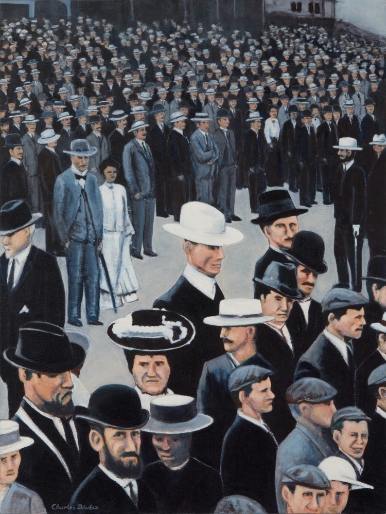 Artwork by Charles Blades, Basin Reserve, Test Scene, Made of oil on canvas