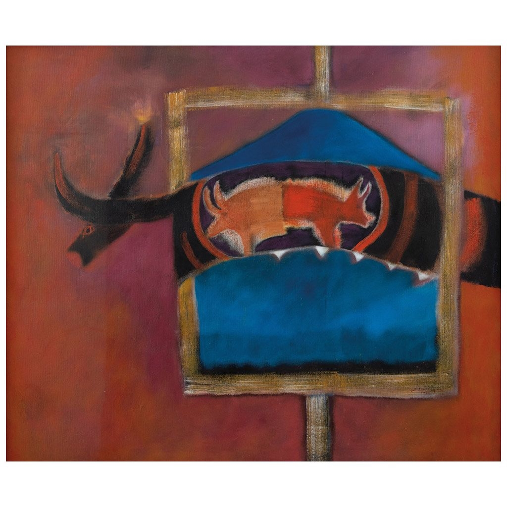 Artwork by Alfonso Domínguez, La coyota, Made of oil on canvas