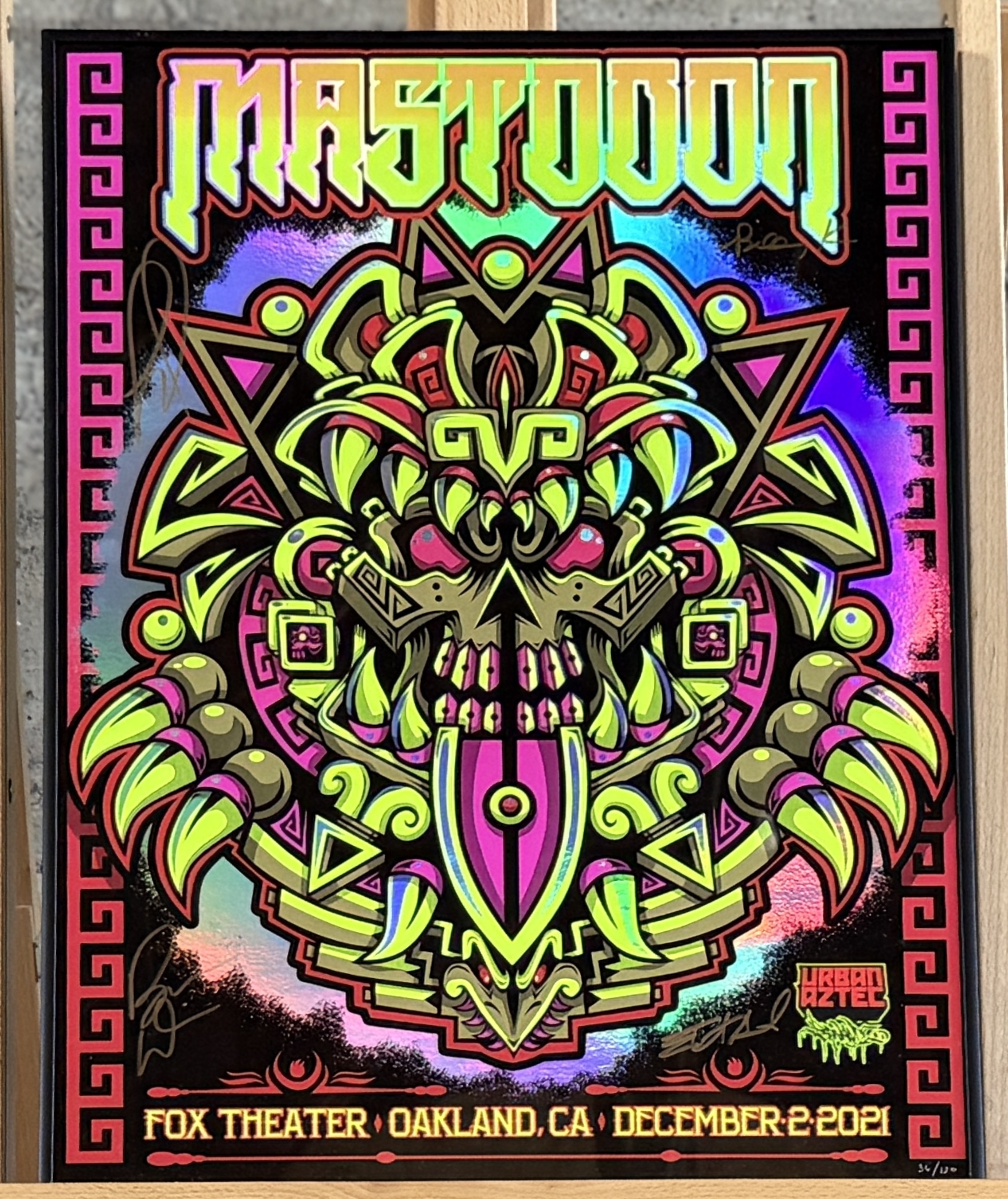 Artwork by Jesse Hernandez, Mastodon’s show at the Fox Theater in Oakland, CA, Made of poster