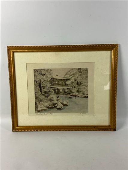 Willy Seiler Etching. Kinkakuji Temple Kyoto - Willy Seiler