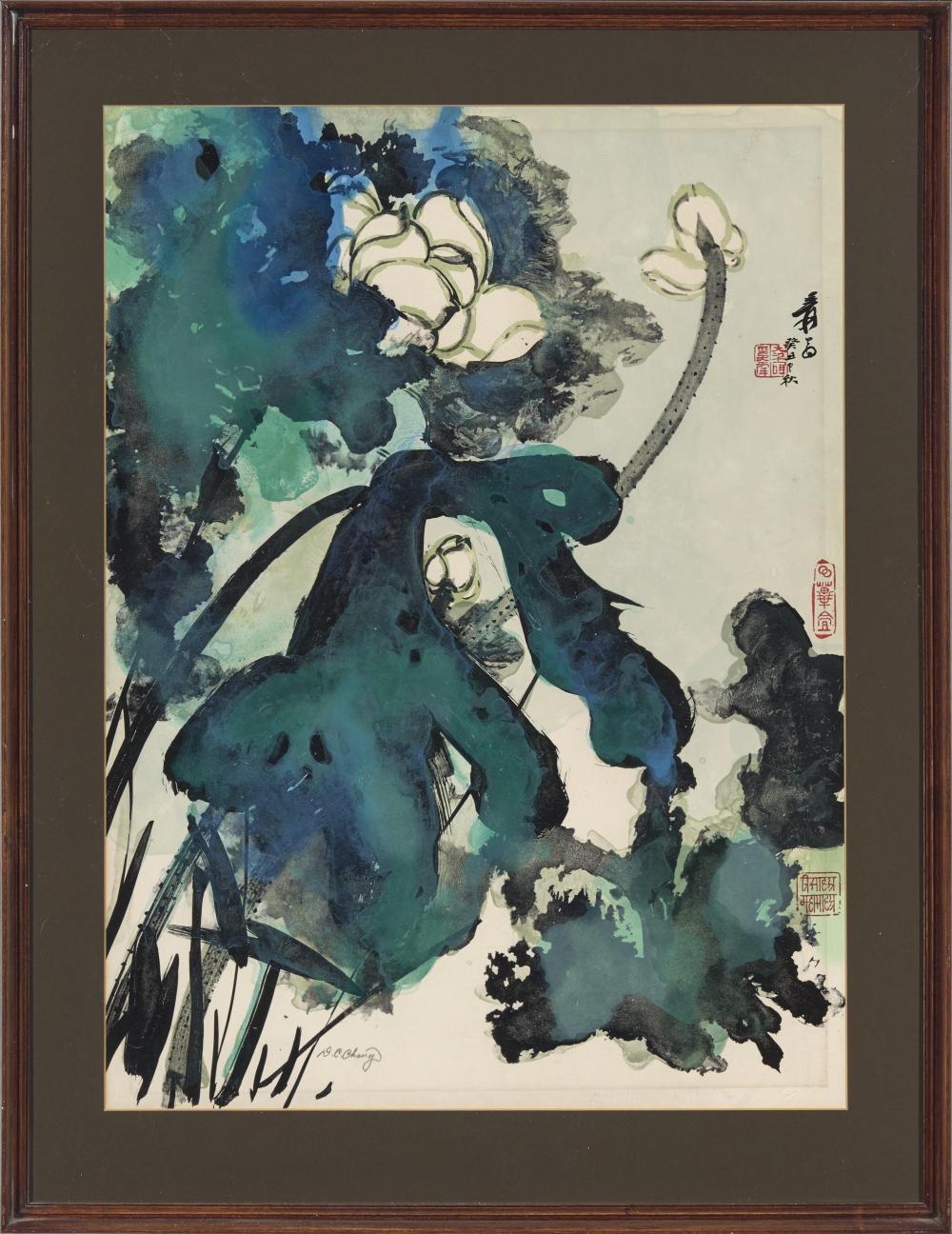 Artwork by Zhang Daqian, Five Lithographs, Made of lithographs