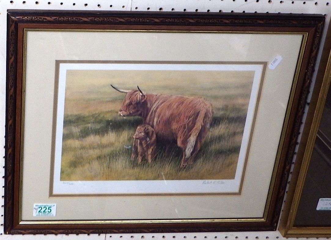 Artwork by Robert E. Fuller, A Robert Fuller limited edition print together with three other pictures