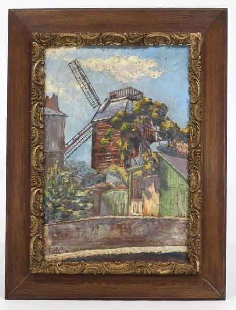 Artwork by Fernand Laval, The Moulin de la Galette, Made of Oil on card