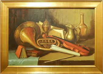 Still Life With French Horn - Bob J. Baker