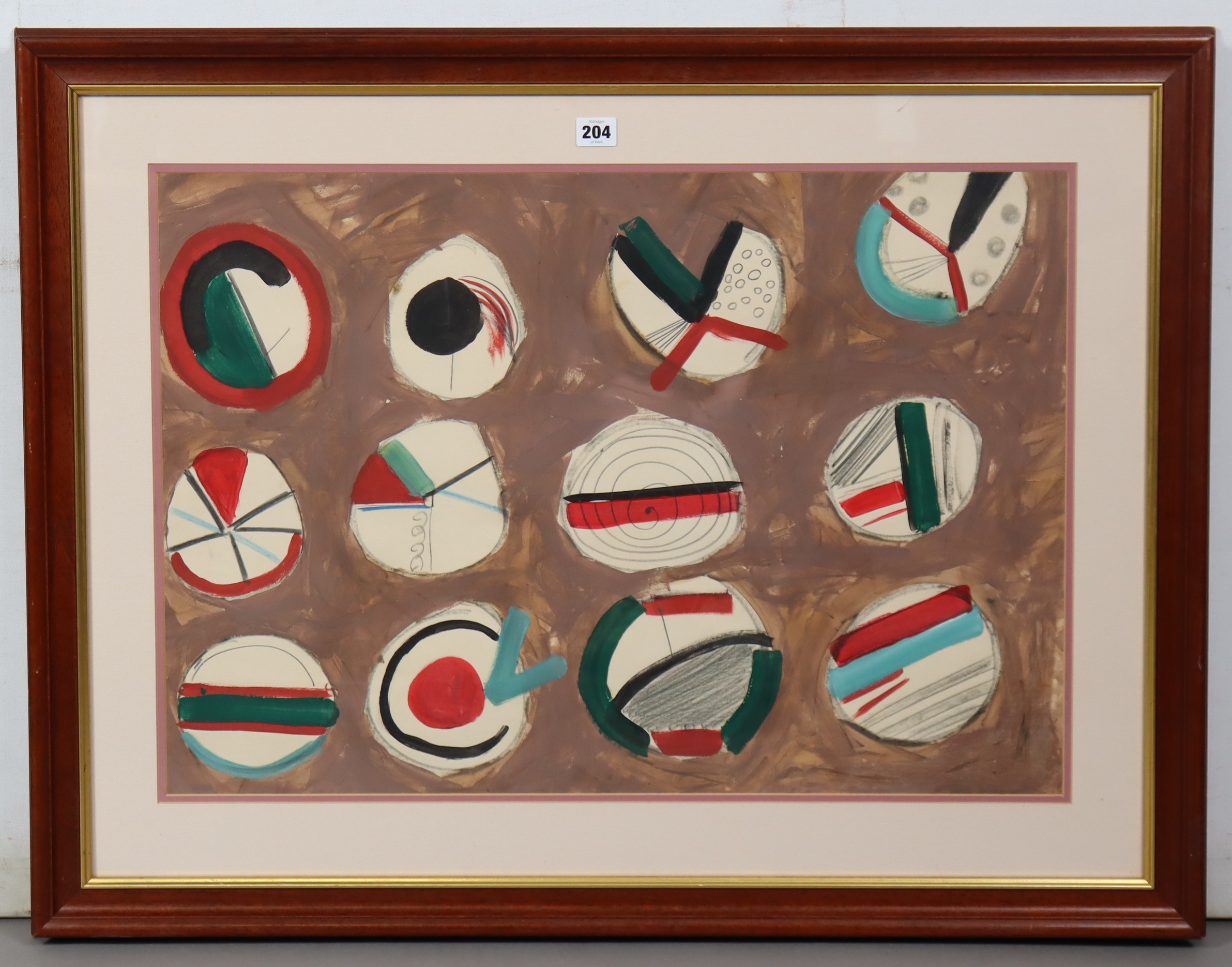 Artwork by Terry Frost, Circles In The Sand, Made of watercolour