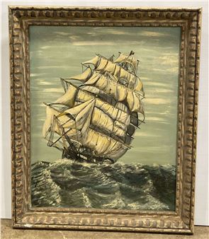 D) Rose Varela Sailboat Oil Painting 29 1/4” x 35 1/2 - Rose Varela