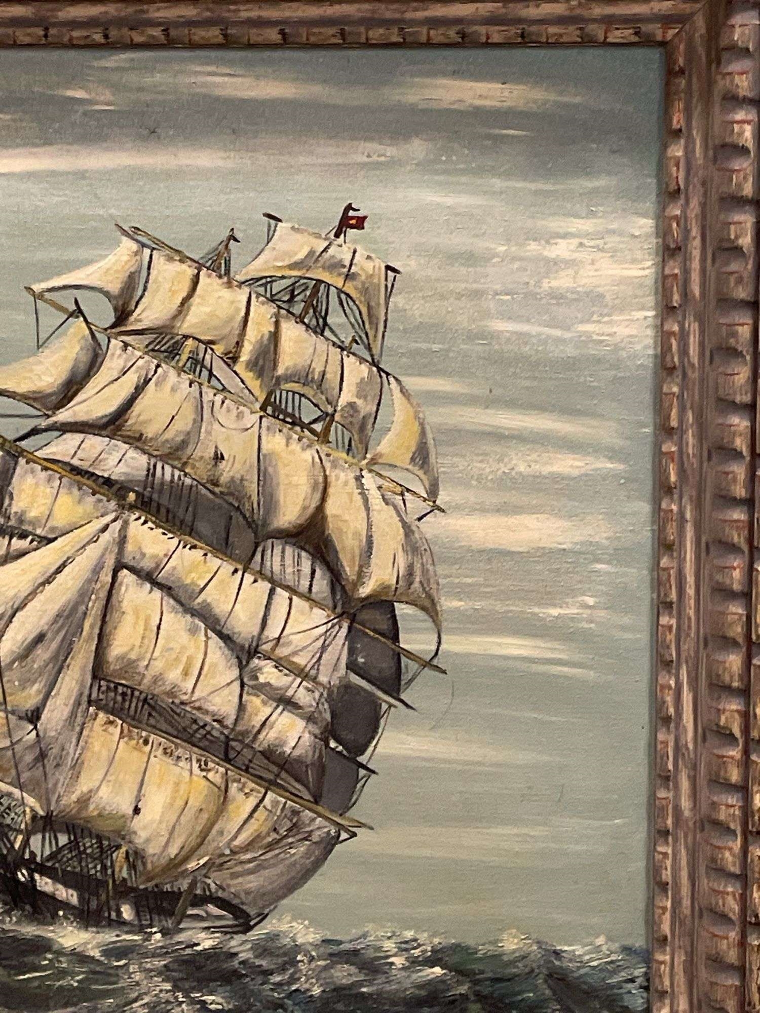 Artwork by Rose Varela, D) Rose Varela Sailboat Oil Painting 29 1/4” x 35 1/2, Made of Oil Painting