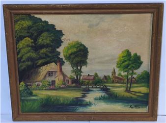 D) (1) Oil Painting Signed - Roy Miles