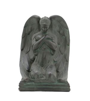 Bronze Clad Kneeling Angel Sculpture - George Reiter Brill