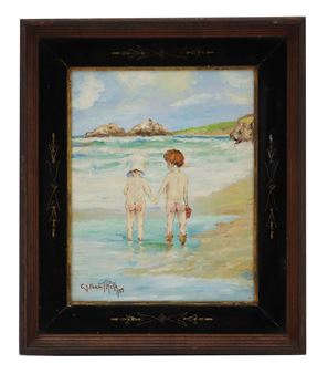 Children Wading at the Beach - William Relfe