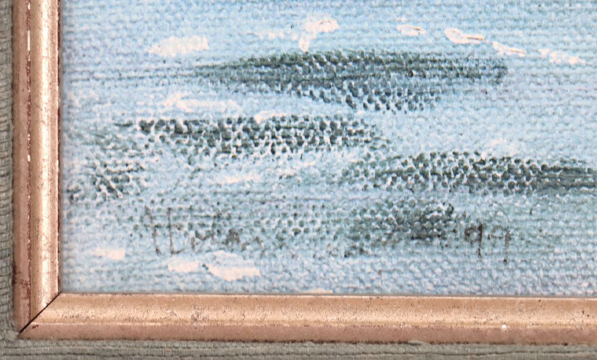 Artwork by Andrew Bolam, Canvas Print of a 1920's-1930's Hacker Craft Triple Cockpit Runabout and Another Boat on Lake Tahoe, Made of Canvas Print