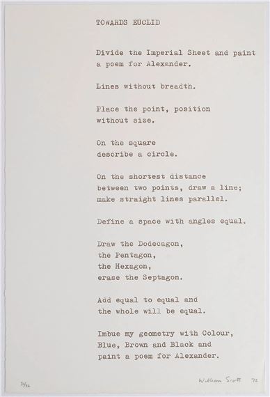 A POEM FOR ALEXANDER: TOWARDS EUCLID by William Scott, 1972