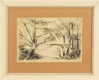 Uferpartie mit Bäumen - Irma Weiland