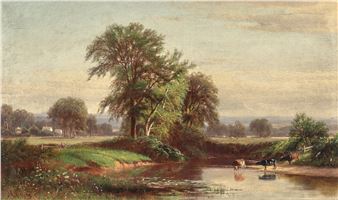 Cows in a Landscape - Joseph Antonio Hekking