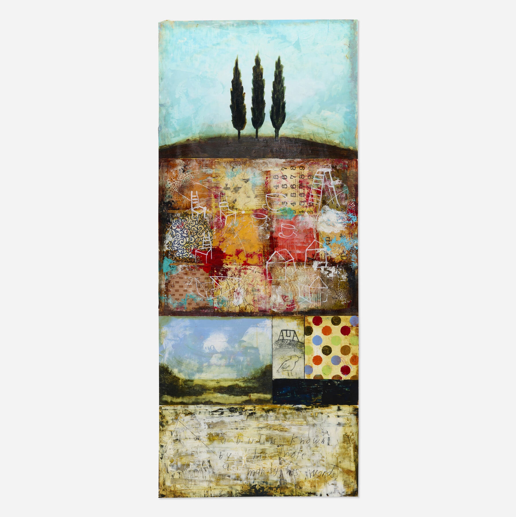 Artwork by Cheryl Warrick, Note, Made of acrylic and mixed media on paper