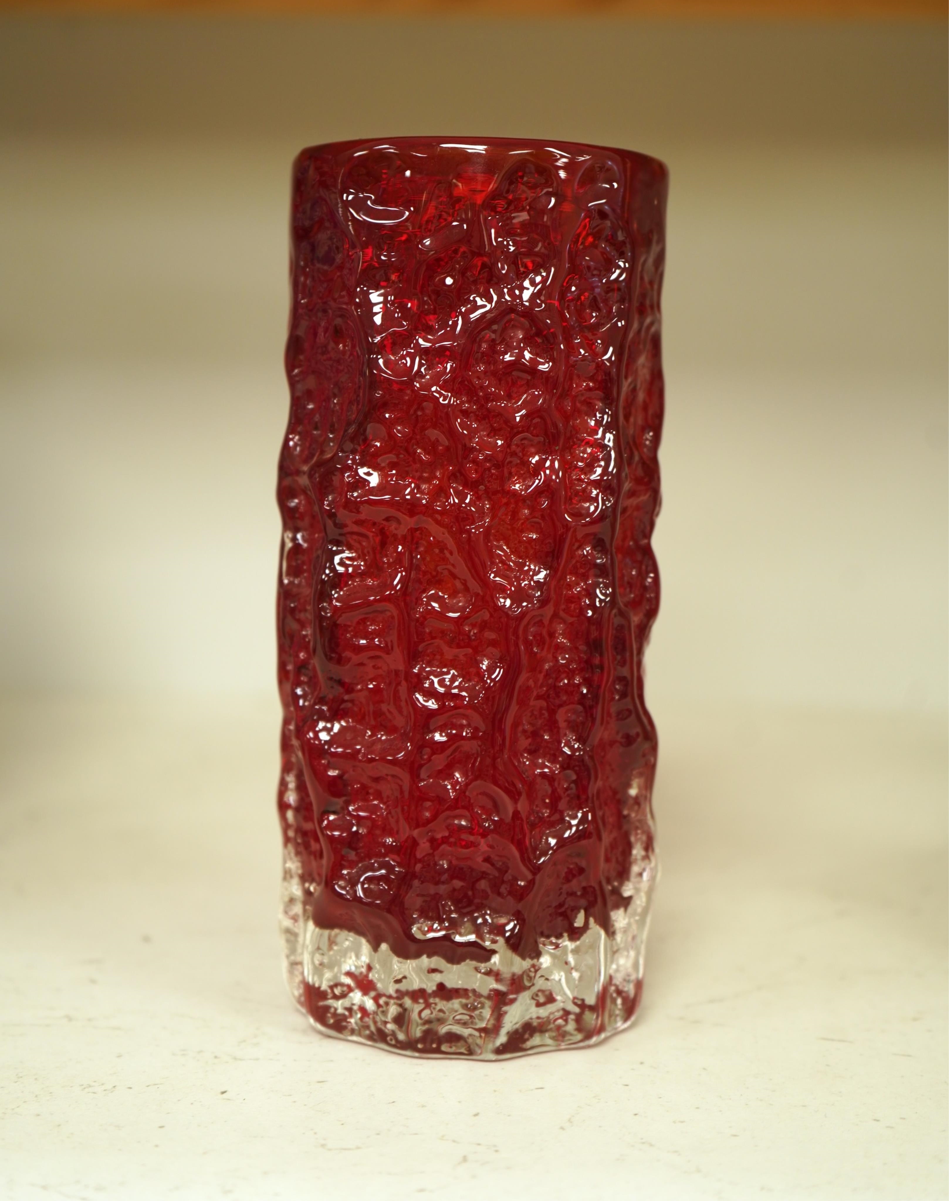 Geoffrey Baxter | A Geoffrey Baxter for Whitefriars ruby red bark vase ...