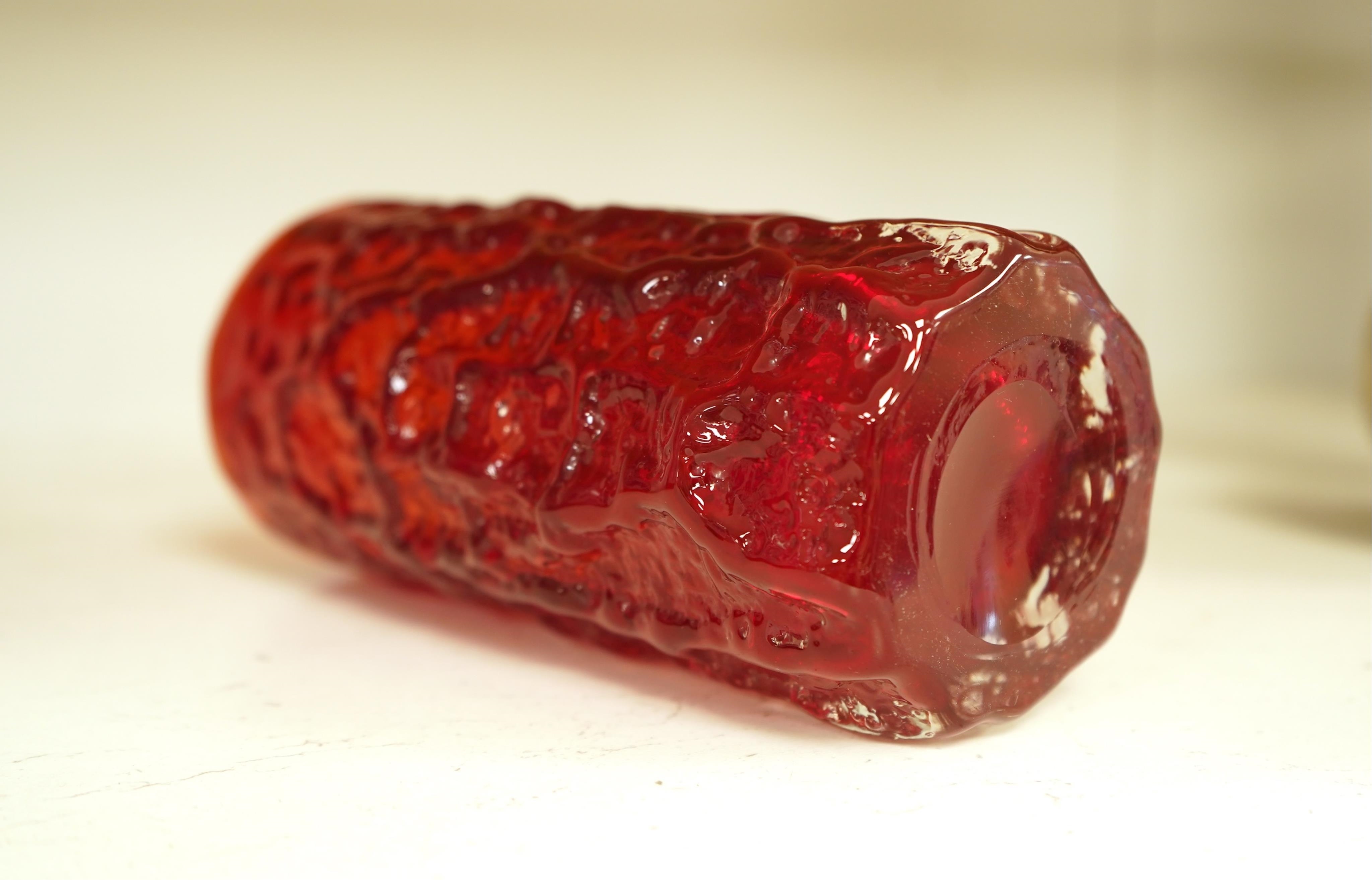 Geoffrey Baxter | A Geoffrey Baxter for Whitefriars ruby red bark vase ...