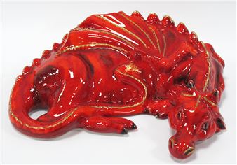 Large Coiled Model of a Dragon - Anita Harris