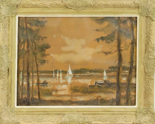 Artwork by Zdenek Rumler, Segelboote, Made of watercolor