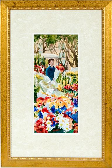 Thursday Flower Market, Uzes Provence by Mary Ann Neilson