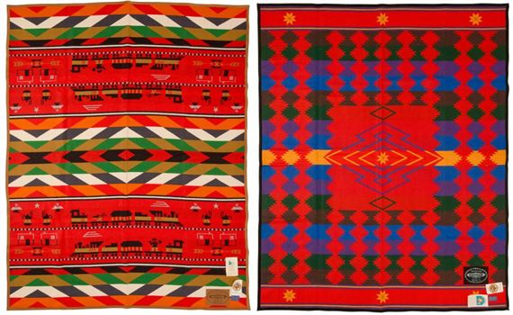 Two Ramona Sakiestewa for Pendelton Limited Edition wool blankets by Ramona Sakiestewa, Late 20th century