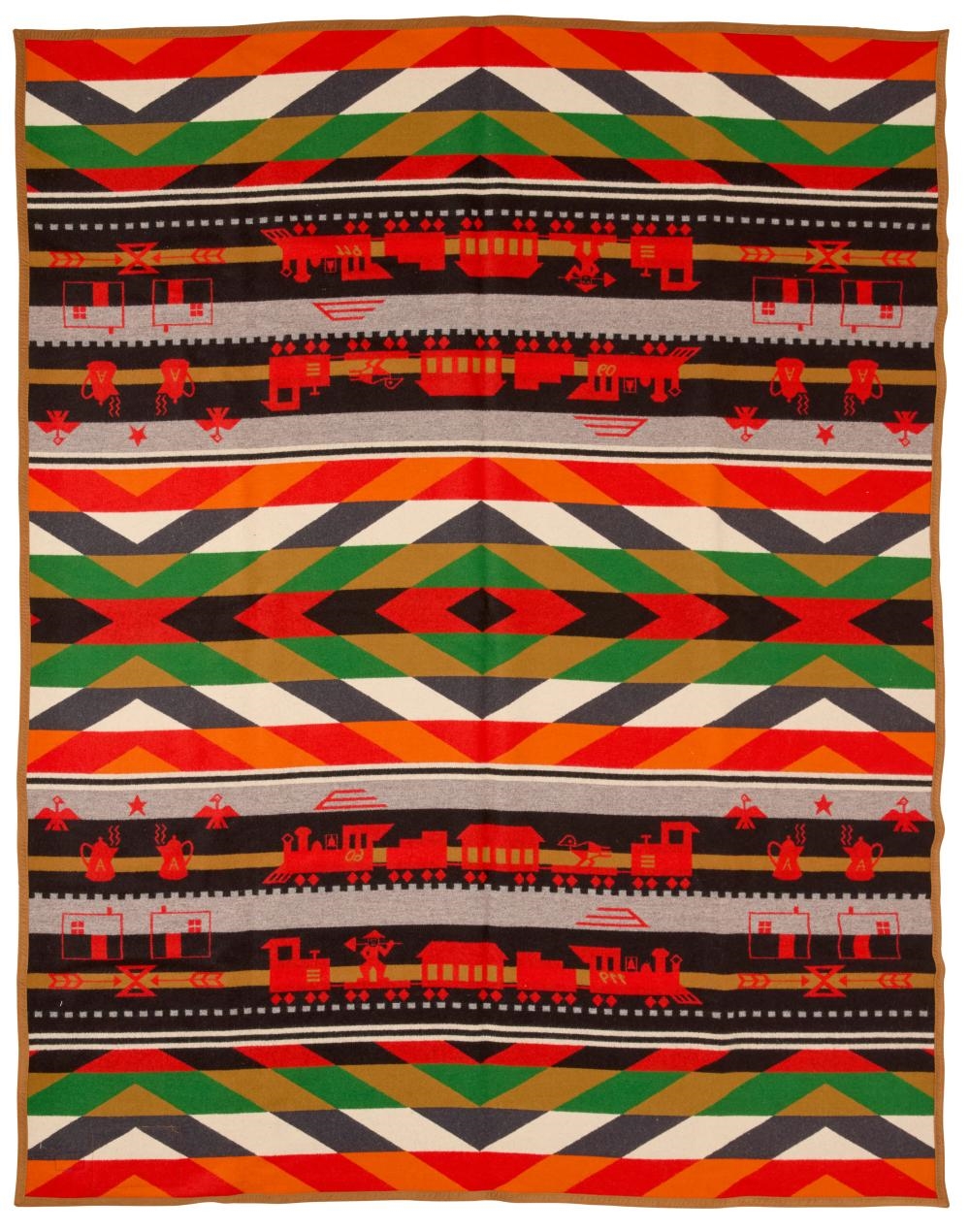 Artwork by Ramona Sakiestewa, Two Ramona Sakiestewa for Pendelton Limited Edition wool blankets, Made of wool/cotton