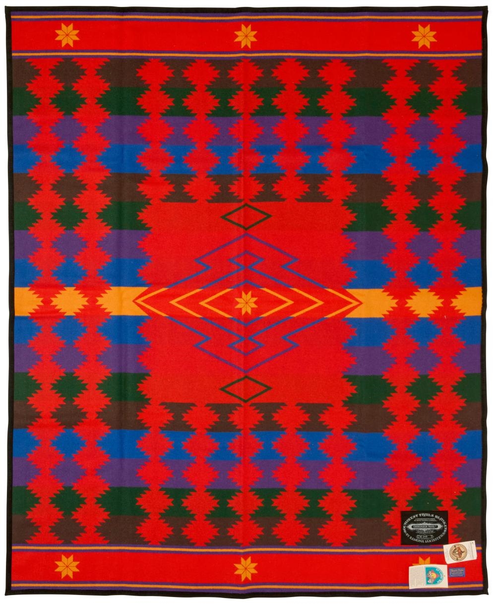Artwork by Ramona Sakiestewa, Two Ramona Sakiestewa for Pendelton Limited Edition wool blankets, Made of wool/cotton