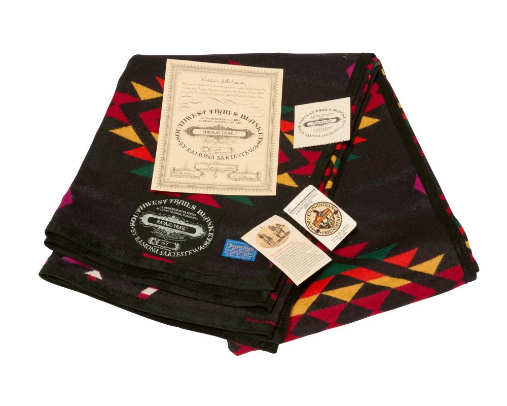 Artwork by Ramona Sakiestewa, Two Ramona Sakiestewa for Pendelton Limited Edition wool blankets, Made of wool/cotton