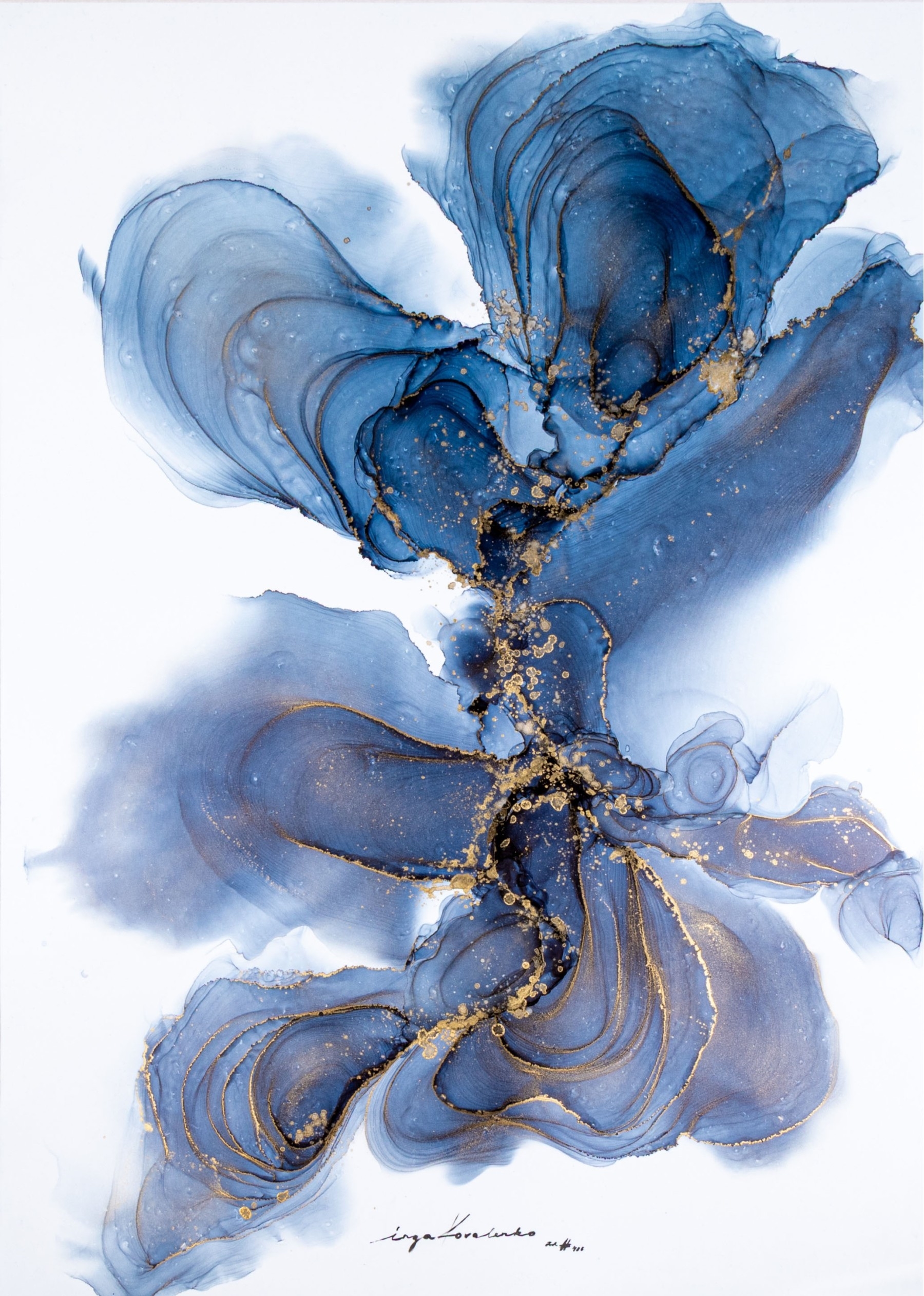 Artwork by Inga Kovalenko, Inga Kovalenko Signed Ltd. Ed Print, Made of blue and gold