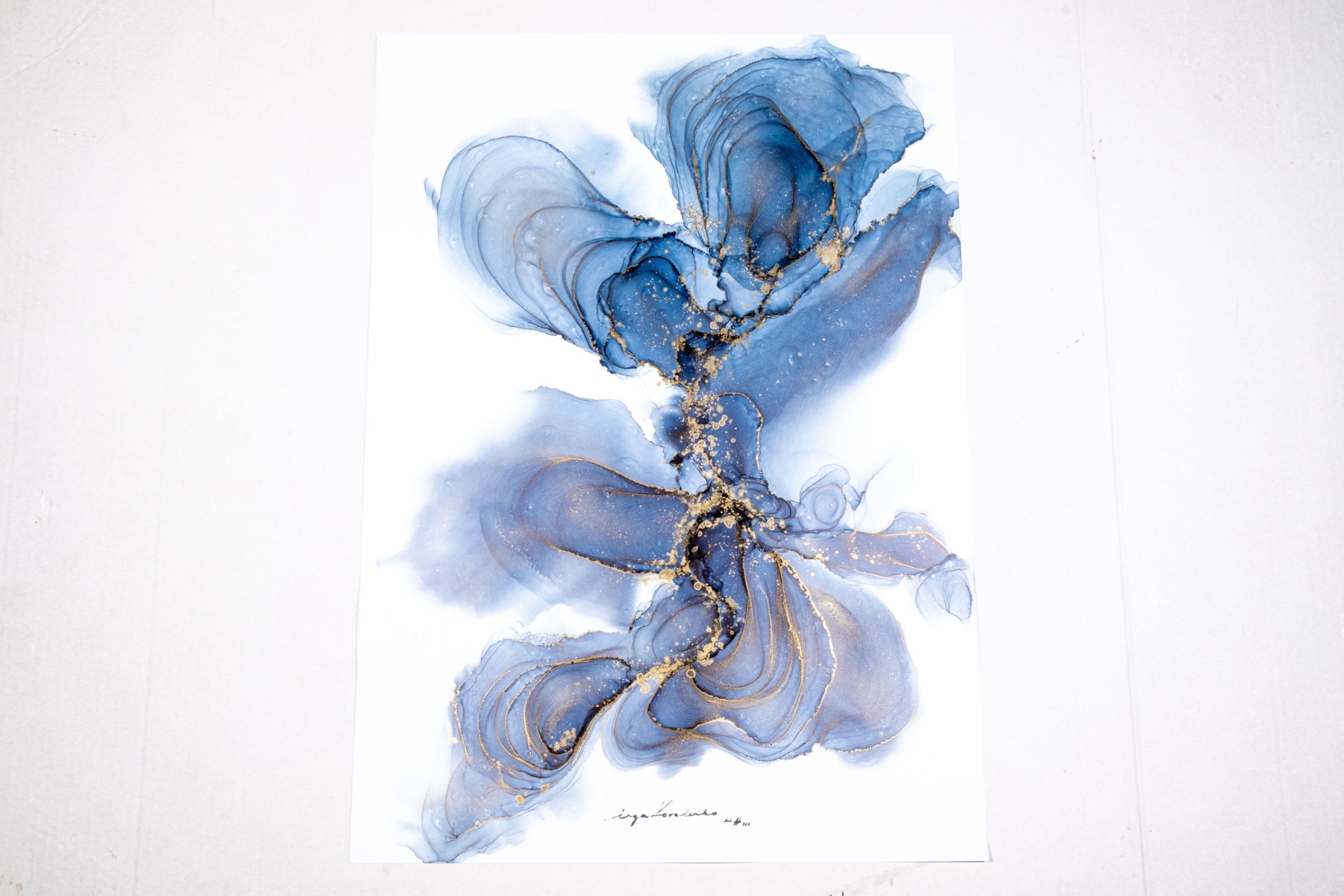 Artwork by Inga Kovalenko, Inga Kovalenko Signed Ltd. Ed Print, Made of blue and gold