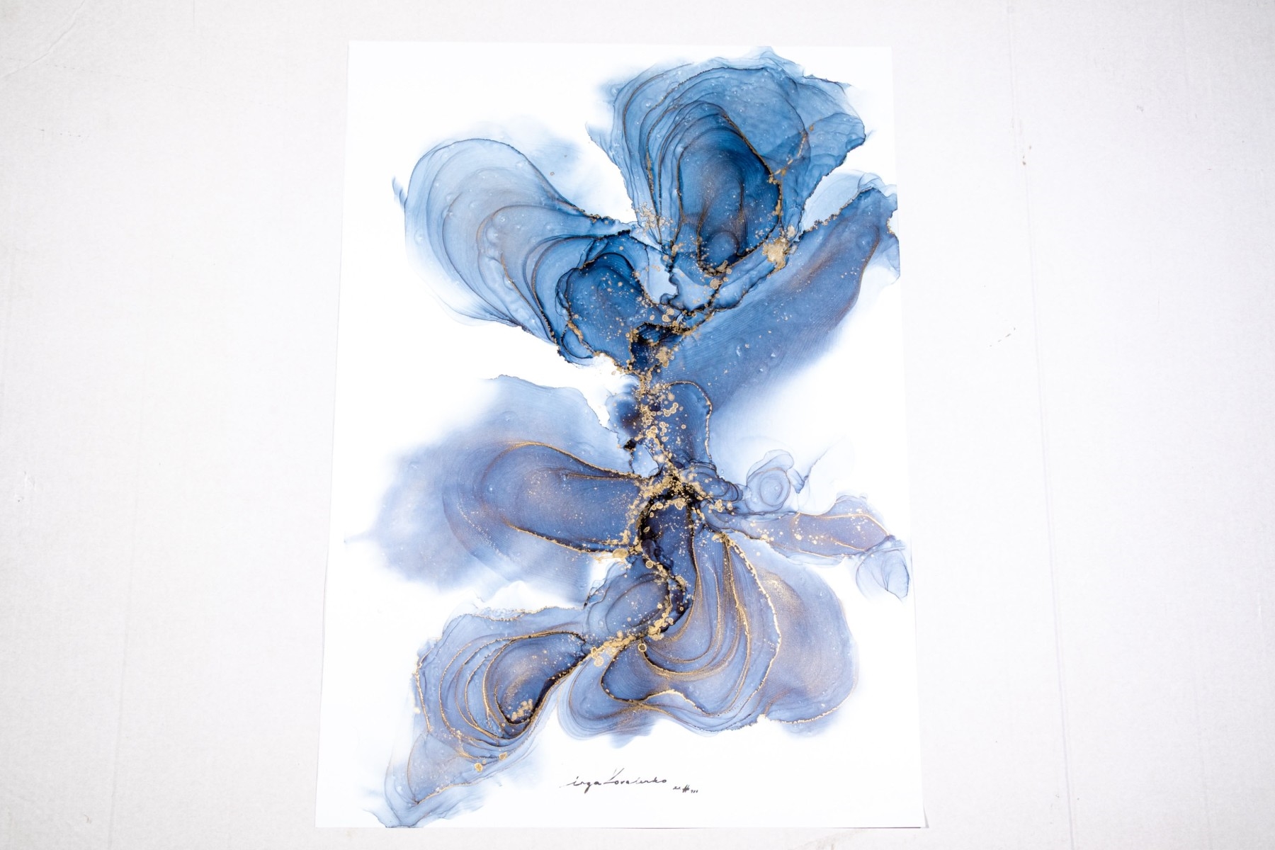 Artwork by Inga Kovalenko, Inga Kovalenko Signed Ltd. Ed Print, Made of blue and gold