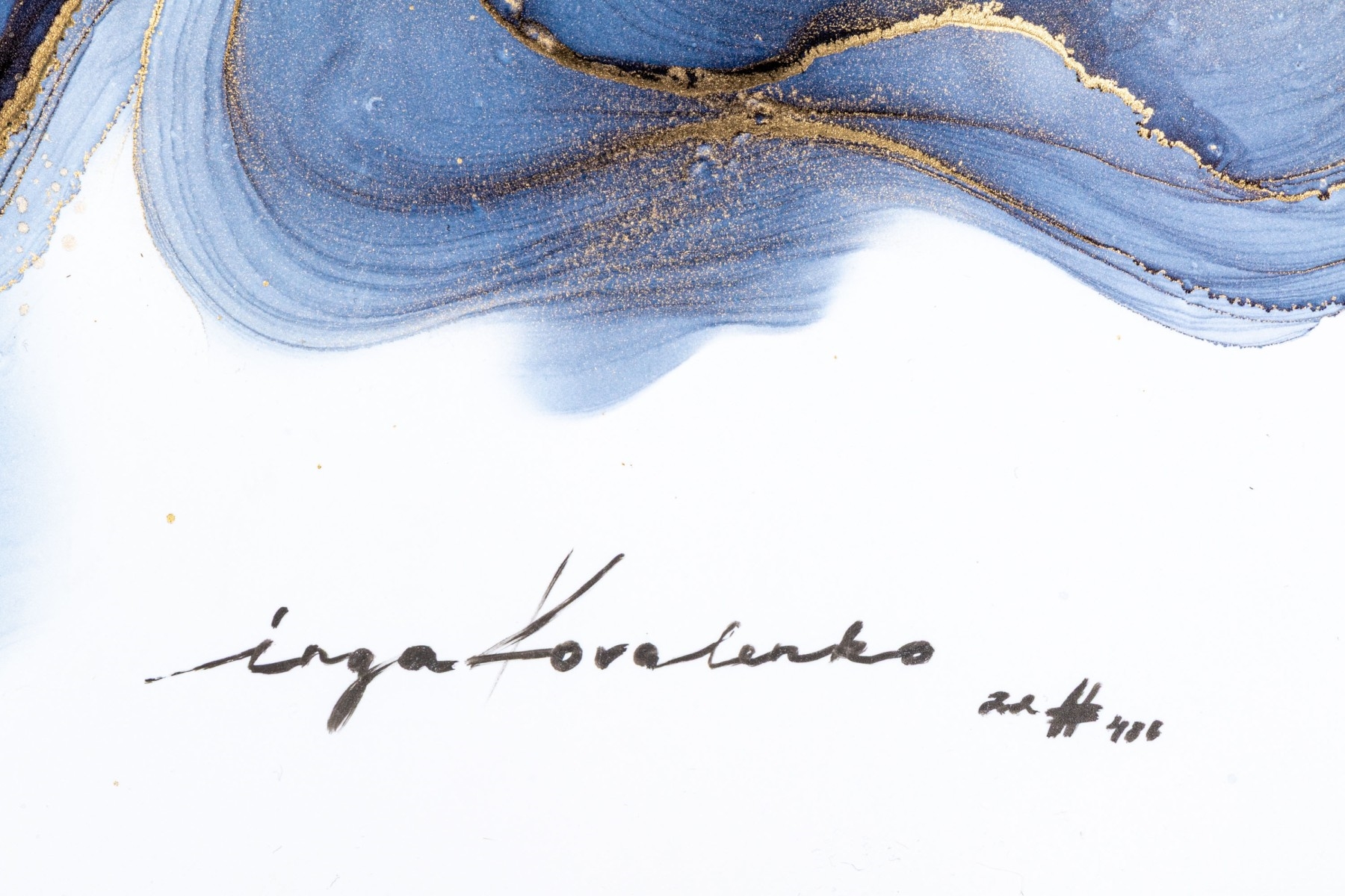 Artwork by Inga Kovalenko, Inga Kovalenko Signed Ltd. Ed Print, Made of blue and gold