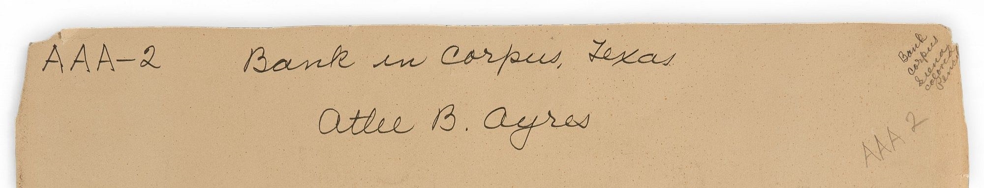 Artwork by Atlee B. Ayres, Texas Courthouse and Corpus Christi Bank, Made of mixed media, red colored pencil