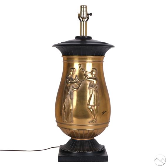 Greek Revival Bronze Urn Vintage Neoclassic Lamp - Fic Boucheron